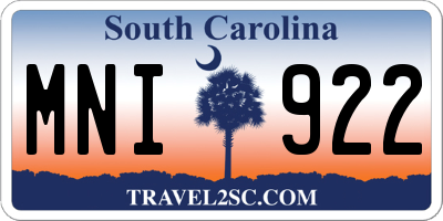 SC license plate MNI922