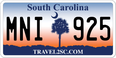 SC license plate MNI925