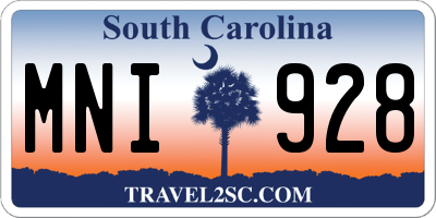 SC license plate MNI928