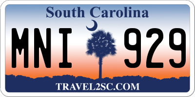 SC license plate MNI929