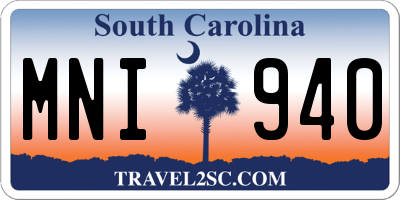 SC license plate MNI940