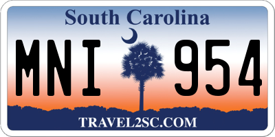SC license plate MNI954