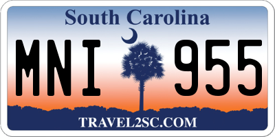 SC license plate MNI955