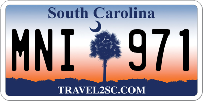 SC license plate MNI971