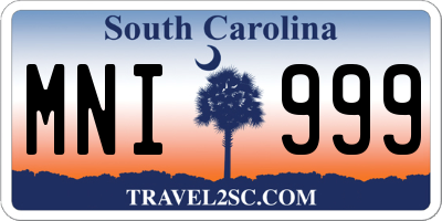 SC license plate MNI999