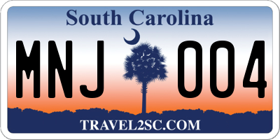 SC license plate MNJ004