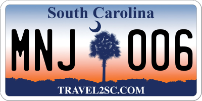 SC license plate MNJ006
