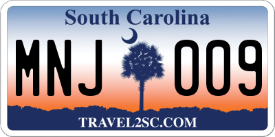 SC license plate MNJ009