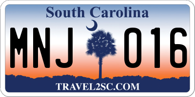 SC license plate MNJ016