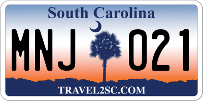 SC license plate MNJ021