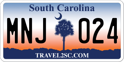 SC license plate MNJ024