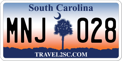 SC license plate MNJ028