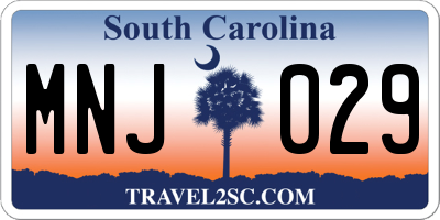 SC license plate MNJ029
