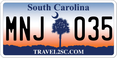 SC license plate MNJ035