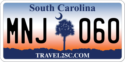 SC license plate MNJ060