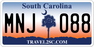 SC license plate MNJ088