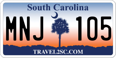 SC license plate MNJ105