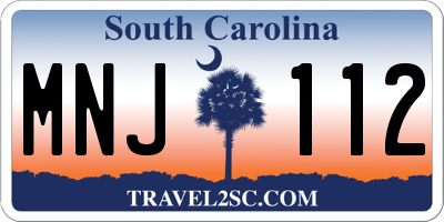 SC license plate MNJ112