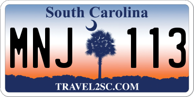 SC license plate MNJ113