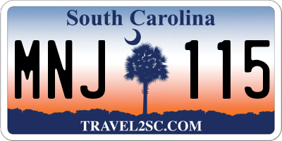 SC license plate MNJ115