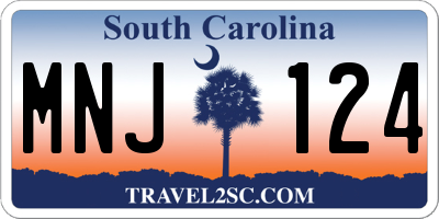 SC license plate MNJ124