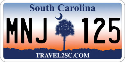 SC license plate MNJ125