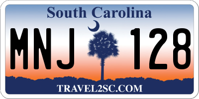 SC license plate MNJ128