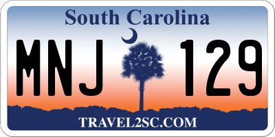 SC license plate MNJ129