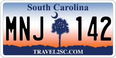 SC license plate MNJ142
