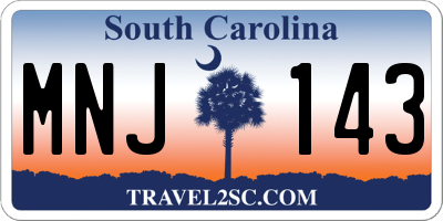 SC license plate MNJ143