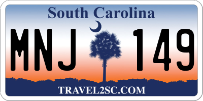SC license plate MNJ149