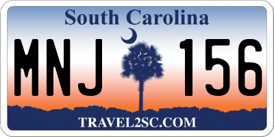 SC license plate MNJ156