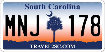 SC license plate MNJ178
