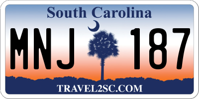 SC license plate MNJ187