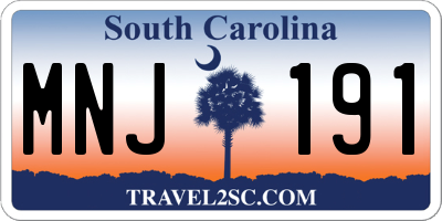SC license plate MNJ191