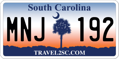 SC license plate MNJ192