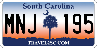 SC license plate MNJ195