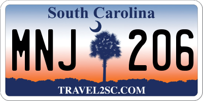SC license plate MNJ206