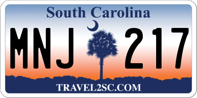 SC license plate MNJ217