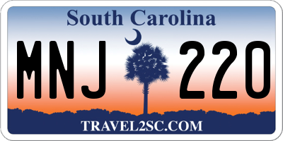 SC license plate MNJ220