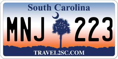 SC license plate MNJ223