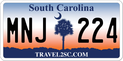 SC license plate MNJ224