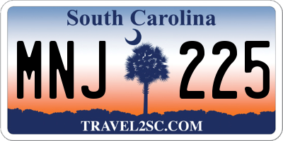 SC license plate MNJ225