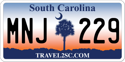 SC license plate MNJ229