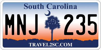 SC license plate MNJ235