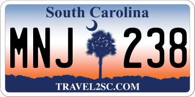 SC license plate MNJ238