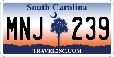 SC license plate MNJ239