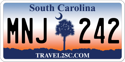 SC license plate MNJ242