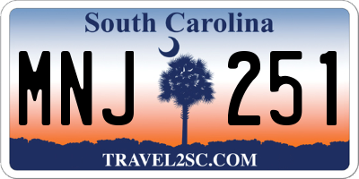 SC license plate MNJ251