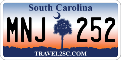 SC license plate MNJ252